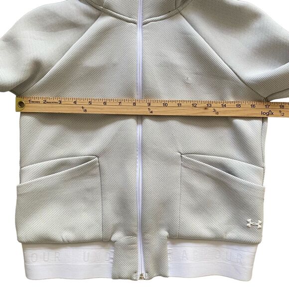 Under Armour Unstoppable Move Hoodie Women's XS Gray Cropped Loose Fitness Warm - Picture 4 of 10
